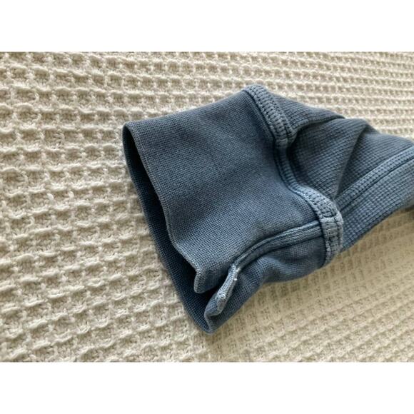 The Normal Brand Ribbed V Neck Top Shirt Long Sleeves Blue Women's M - Picture 7 of 8